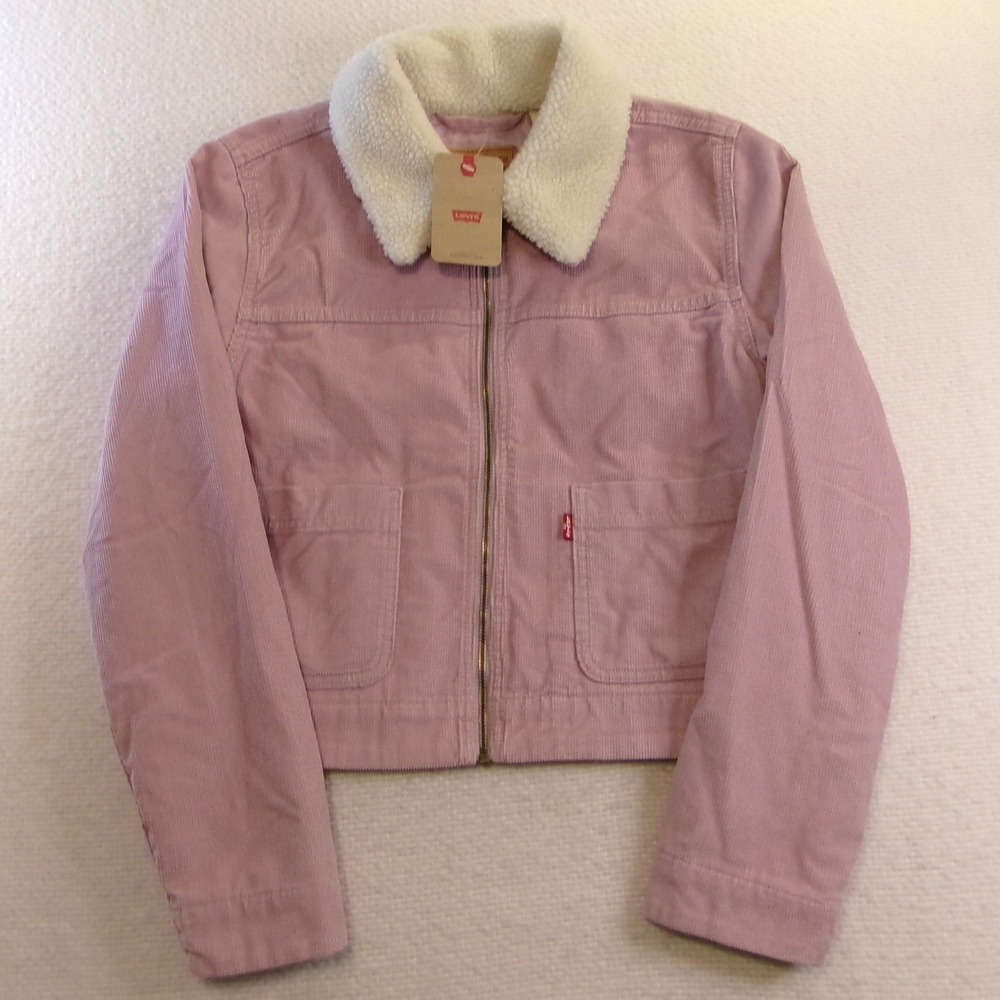 Levi's Womens M Corduroy Sherpa Collar Jacket Pink